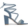 image:imageAllegra K Women Faux Suede Lace Up Block High Heels Slingback Sandals  ABS heel Padded insole for comfort Lacing closure Easy on One Strap design Slingback style Casual lookHaze Blue