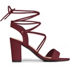 image:imageAllegra K Women Faux Suede Lace Up Block High Heels Slingback Sandals  ABS heel Padded insole for comfort Lacing closure Easy on One Strap design Slingback style Casual lookBurgundy