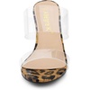image:imageAllegra K Womens Clear Slide Stiletto Heel Clear Sandals  Party SandalsLeopard