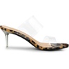 image:imageAllegra K Womens Clear Slide Stiletto Heel Clear Sandals  Party SandalsLeopard