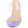 image:imageAllegra K Womens Clear Slide Stiletto Heel Clear Sandals  Party SandalsPurple