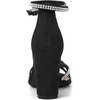 image:imageAllegra K Womens Rhinestones Strappy Chunky Heel Sandals  Party SandalsBlack