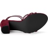 image:imageAllegra K Womens Rhinestones Strappy Chunky Heel Sandals  Party SandalsBurgundy