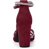 image:imageAllegra K Womens Rhinestones Strappy Chunky Heel Sandals  Party SandalsBurgundy