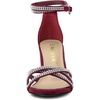 image:imageAllegra K Womens Rhinestones Strappy Chunky Heel Sandals  Party SandalsBurgundy