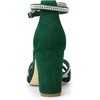 image:imageAllegra K Womens Rhinestones Strappy Chunky Heel Sandals  Party SandalsDark Green