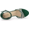 image:imageAllegra K Womens Rhinestones Strappy Chunky Heel Sandals  Party SandalsDark Green