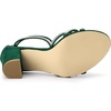 image:imageAllegra K Womens Rhinestones Strappy Chunky Heel Sandals  Party SandalsDark Green