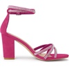 image:imageAllegra K Womens Rhinestones Strappy Chunky Heel Sandals  Party SandalsHot Pink