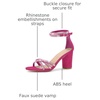 image:imageAllegra K Womens Rhinestones Strappy Chunky Heel Sandals  Party SandalsHot Pink