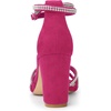 image:imageAllegra K Womens Rhinestones Strappy Chunky Heel Sandals  Party SandalsHot Pink