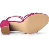 image:imageAllegra K Womens Rhinestones Strappy Chunky Heel Sandals  Party SandalsHot Pink