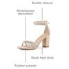 image:imageAllegra K Womens Rhinestones Strappy Chunky Heel Sandals  Party SandalsKhaki