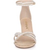 image:imageAllegra K Womens Rhinestones Strappy Chunky Heel Sandals  Party SandalsKhaki