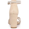 image:imageAllegra K Womens Rhinestones Strappy Chunky Heel Sandals  Party SandalsKhaki