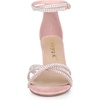 image:imageAllegra K Womens Rhinestones Strappy Chunky Heel Sandals  Party SandalsPink
