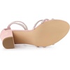 image:imageAllegra K Womens Rhinestones Strappy Chunky Heel Sandals  Party SandalsPink