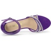 image:imageAllegra K Womens Rhinestones Strappy Chunky Heel Sandals  Party SandalsPurple