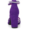 image:imageAllegra K Womens Rhinestones Strappy Chunky Heel Sandals  Party SandalsPurple