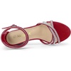 image:imageAllegra K Womens Rhinestones Strappy Chunky Heel Sandals  Party SandalsRed