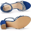 image:imageAllegra K Womens Rhinestones Strappy Chunky Heel Sandals  Party SandalsRoyal Blue