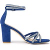 image:imageAllegra K Womens Rhinestones Strappy Chunky Heel Sandals  Party SandalsRoyal Blue