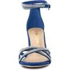 image:imageAllegra K Womens Rhinestones Strappy Chunky Heel Sandals  Party SandalsRoyal Blue