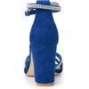 image:imageAllegra K Womens Rhinestones Strappy Chunky Heel Sandals  Party SandalsRoyal Blue