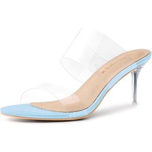 image:imageAllegra K Womens Clear Slide Stiletto Heel Clear Sandals  Party SandalsSky Blue