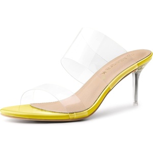 image:imageAllegra K Womens Clear Slide Stiletto Heel Clear Sandals  Party SandalsYellow