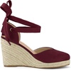 image:imageAllegra K Womens Closed Toe Espadrilles Wedges Tie Up Wedge Sandals  Platform Heels for Women Lace Up Heeled Comfortable Wedge for Women 3 78 inches Summer Dress Shoes PartyBurgundy