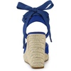 image:imageAllegra K Womens Closed Toe Espadrilles Wedges Tie Up Wedge Sandals  Platform Heels for Women Lace Up Heeled Comfortable Wedge for Women 3 78 inches Summer Dress Shoes PartyRoyal Blue