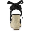 image:imageAllegra K Womens Closed Toe Espadrilles Wedges Tie Up Wedge Sandals  Platform Heels for Women Lace Up Heeled Comfortable Wedge for Women 3 78 inches Summer Dress Shoes PartyBlack