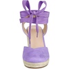 image:imageAllegra K Womens Closed Toe Espadrilles Wedges Tie Up Wedge Sandals  Platform Heels for Women Lace Up Heeled Comfortable Wedge for Women 3 78 inches Summer Dress Shoes PartyPurple