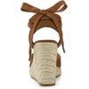 image:imageAllegra K Womens Closed Toe Espadrilles Wedges Tie Up Wedge Sandals  Platform Heels for Women Lace Up Heeled Comfortable Wedge for Women 3 78 inches Summer Dress Shoes PartyBrown