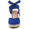 image:imageAllegra K Womens Closed Toe Espadrilles Wedges Tie Up Wedge Sandals  Platform Heels for Women Lace Up Heeled Comfortable Wedge for Women 3 78 inches Summer Dress Shoes PartyRoyal Blue