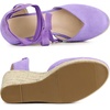 image:imageAllegra K Womens Closed Toe Espadrilles Wedges Tie Up Wedge Sandals  Platform Heels for Women Lace Up Heeled Comfortable Wedge for Women 3 78 inches Summer Dress Shoes PartyPurple