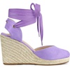 image:imageAllegra K Womens Closed Toe Espadrilles Wedges Tie Up Wedge Sandals  Platform Heels for Women Lace Up Heeled Comfortable Wedge for Women 3 78 inches Summer Dress Shoes PartyPurple
