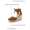 image:imageAllegra K Womens Closed Toe Espadrilles Wedges Tie Up Wedge Sandals  Platform Heels for Women Lace Up Heeled Comfortable Wedge for Women 3 78 inches Summer Dress Shoes PartyBrown