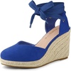 image:imageAllegra K Womens Closed Toe Espadrilles Wedges Tie Up Wedge Sandals  Platform Heels for Women Lace Up Heeled Comfortable Wedge for Women 3 78 inches Summer Dress Shoes PartyRoyal Blue
