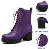 image:imageAllegra K Lace Up Chunky Heel Platform Ankle Combat Boots for WomenPurple