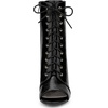 image:imageAllegra K Women Faux Leather Lace Up Peep Toe Stiletto Heel Ankle BootsBlack