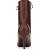 image:imageAllegra K Women Faux Leather Lace Up Peep Toe Stiletto Heel Ankle BootsBrown