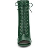 image:imageAllegra K Women Faux Leather Lace Up Peep Toe Stiletto Heel Ankle BootsDark Green