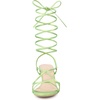 image:imageAllegra K Women Faux Leather Strappy Lace Up Open Toe Kitten Heels SandalsLime Green