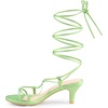 image:imageAllegra K Women Faux Leather Strappy Lace Up Open Toe Kitten Heels SandalsLime Green