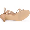 image:imageAllegra K Women Faux Leather Strappy Lace Up Open Toe Kitten Heels SandalsNude