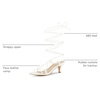 image:imageAllegra K Women Faux Leather Strappy Lace Up Open Toe Kitten Heels SandalsWhite