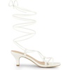 image:imageAllegra K Women Faux Leather Strappy Lace Up Open Toe Kitten Heels SandalsWhite