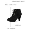 image:imageAllegra K Women Faux Suede Lace Up Platform Chunky Heel Ankle BootiesBlack